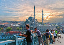Istanbul Old Galata Bridge over the Golden Horn