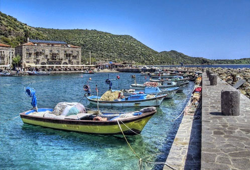 Picturesque Aegean Behramkale Harbor 